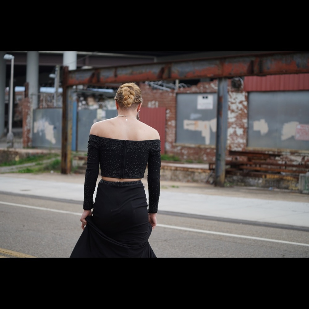 Black 2 Piece Prom Dress